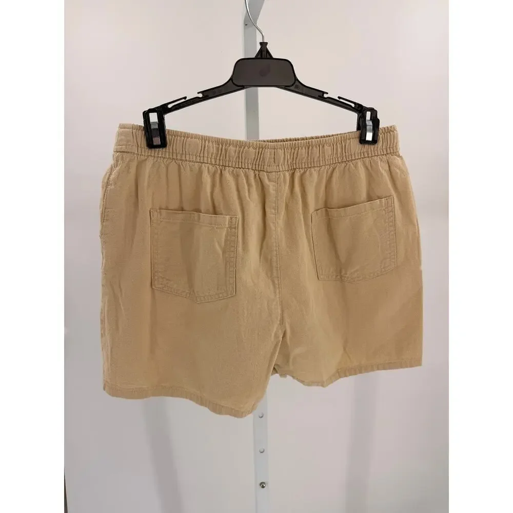Cat & Jack Boys XXL 16/18 Tan Khaki Pull-On Shorts Cotton Drawstring